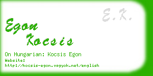 egon kocsis business card